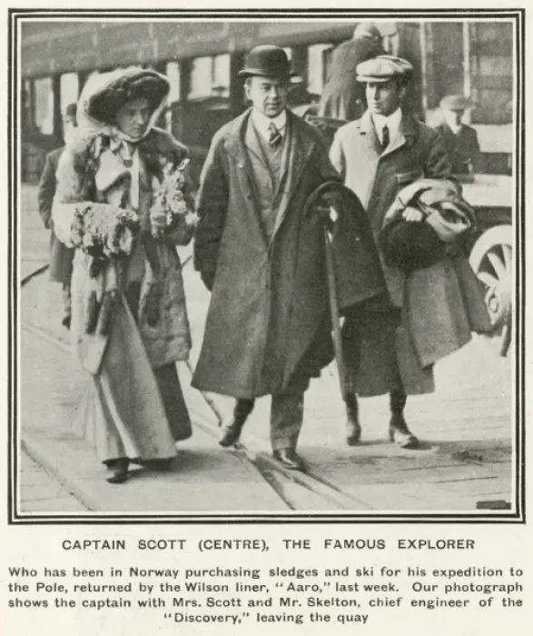 Framed Print : Captain Scott returning from a shopping expedition in Norway Framed Print : Captain Scott returning from a shopping expedition in Norway