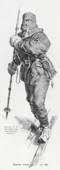 Framed Print : Captain Scott on ski Framed Print : Captain Scott on ski