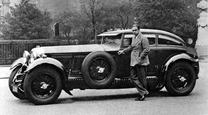 Framed Print : Captain Woolf Barnato with his Bentley Framed Print : Captain Woolf Barnato with his Bentley