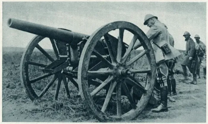 Framed Print : A captured 77 Field gun 1916