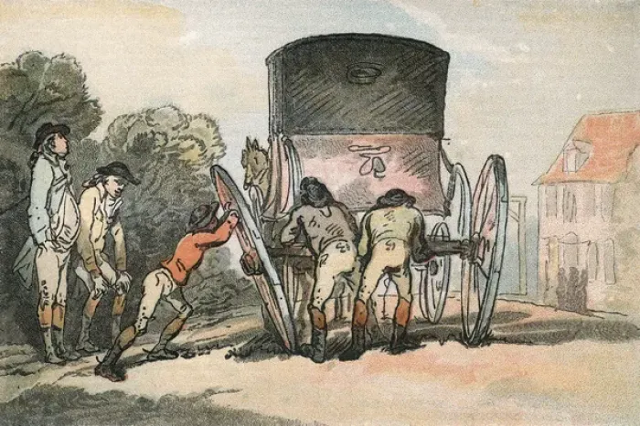 Framed Print : Carriage Loses Wheel Framed Print : Carriage Loses Wheel