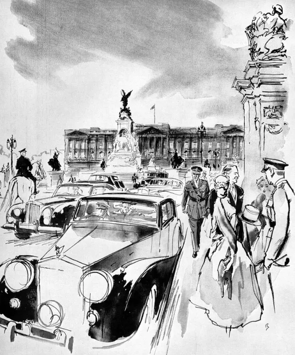 Framed Print : Cars in the Mall proceeding to Buckingham Palace, Season Framed Print : Cars in the Mall proceeding to Buckingham Palace, Season