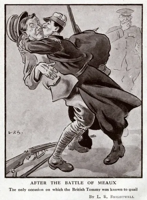 Framed Print : Cartoon, After the Battle of Meaux, WW1