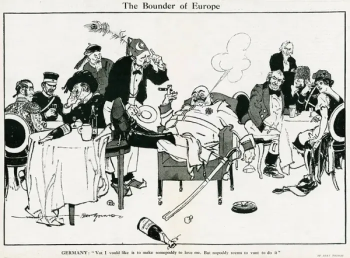 Framed Print : Cartoon, The Bounder of Europe, WW1