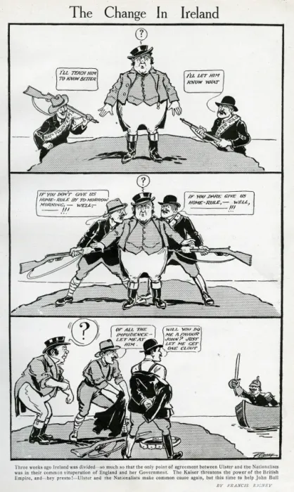 Framed Print : Cartoon, The Change in Ireland, WW1 Framed Print : Cartoon, The Change in Ireland, WW1