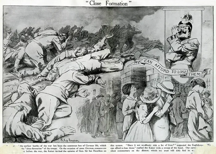 Framed Print : Cartoon, Close Formation, WW1