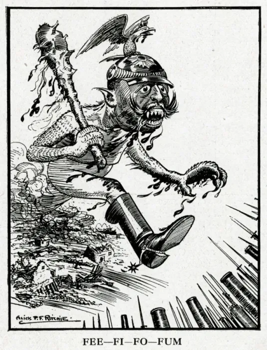 Framed Print : Cartoon, Fee-Fi-Fo-Fum, WW1 Framed Print : Cartoon, Fee-Fi-Fo-Fum, WW1