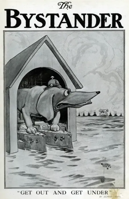 Framed Print : Cartoon, Get Out and Get Under, WW1 Framed Print : Cartoon, Get Out and Get Under, WW1