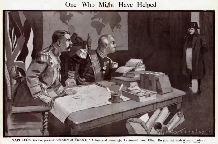 Framed Print : Cartoon, One Who Might Have Helped, WW1