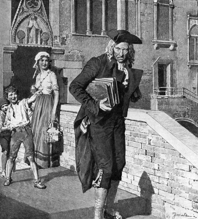 Framed Print : Casanova being hit by a stone and mocked by a child Framed Print : Casanova being hit by a stone and mocked by a child