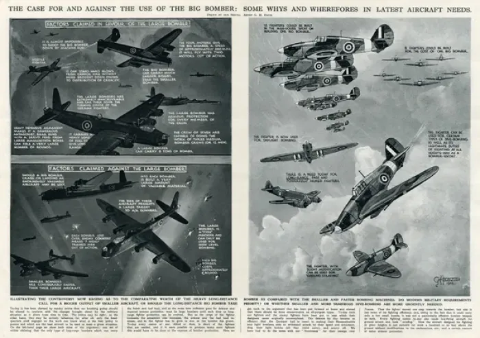 Framed Print : Case for and against the big bomber by G. H. Davis Framed Print : Case for and against the big bomber by G. H. Davis