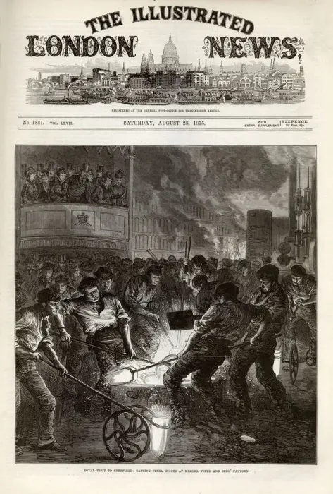 Framed Print : Casting steel ingots at Messers Firth and Sons Factory Framed Print : Casting steel ingots at Messers Firth and Sons Factory