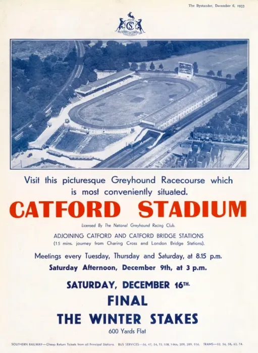 Framed Print : Catford Stadium Advertisement