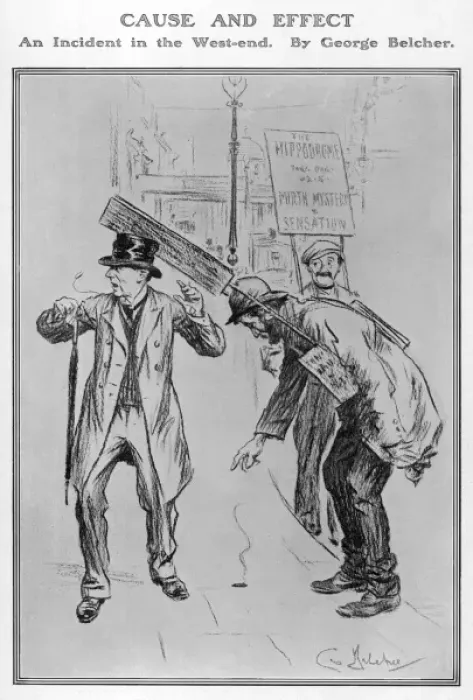 Framed Print : Cause and Effect, London, 1908 Framed Print : Cause and Effect, London, 1908
