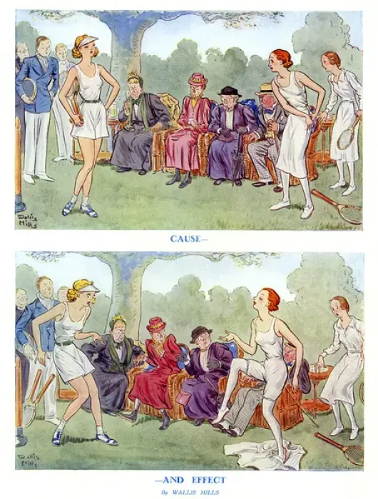 Framed Print : Cause and Effect by Wallis Mills - tennis fashion cartoon Framed Print : Cause and Effect by Wallis Mills - tennis fashion cartoon