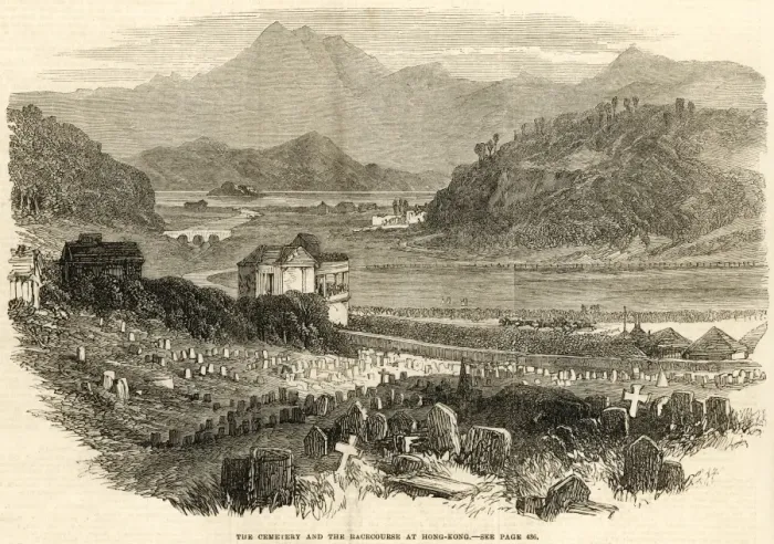 Framed Print : The cemetery and racecourse at Hong Kong Framed Print : The cemetery and racecourse at Hong Kong