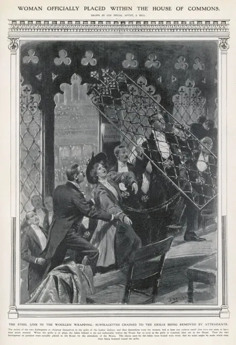 Framed Print : Chained to Rail / Iln / 1908 Framed Print : Chained to Rail / Iln / 1908