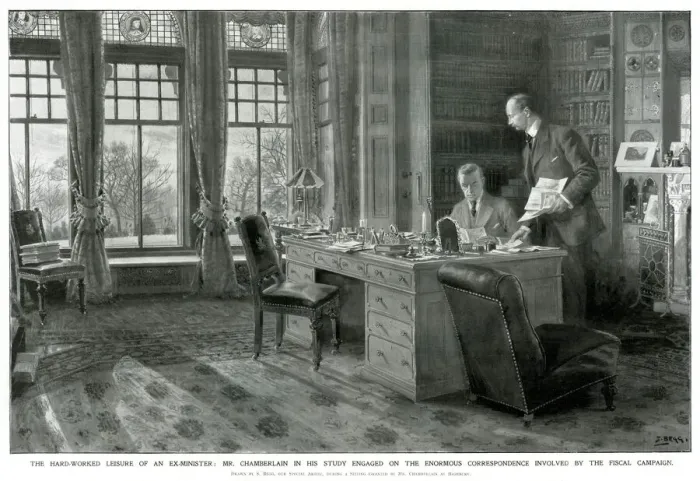 Framed Print : Chamberlain in his study Framed Print : Chamberlain in his study