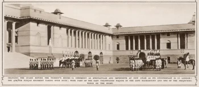 Framed Print : Changing Guard before the Viceroys House, New Delhi