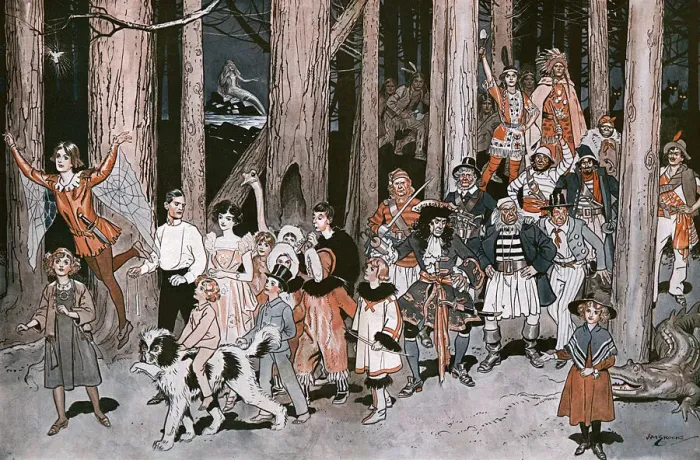 Framed Print : Characters of Peter Pan by H. M. Brock Framed Print : Characters of Peter Pan by H. M. Brock