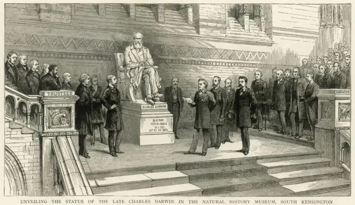 Framed Print : Charles Darwin statue unveiled, 1885 Framed Print : Charles Darwin statue unveiled, 1885