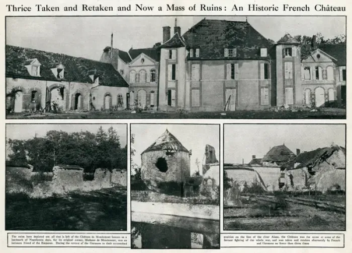 Framed Print : Chateau de Mondemont, France, in ruins during WW1 Framed Print : Chateau de Mondemont, France, in ruins during WW1