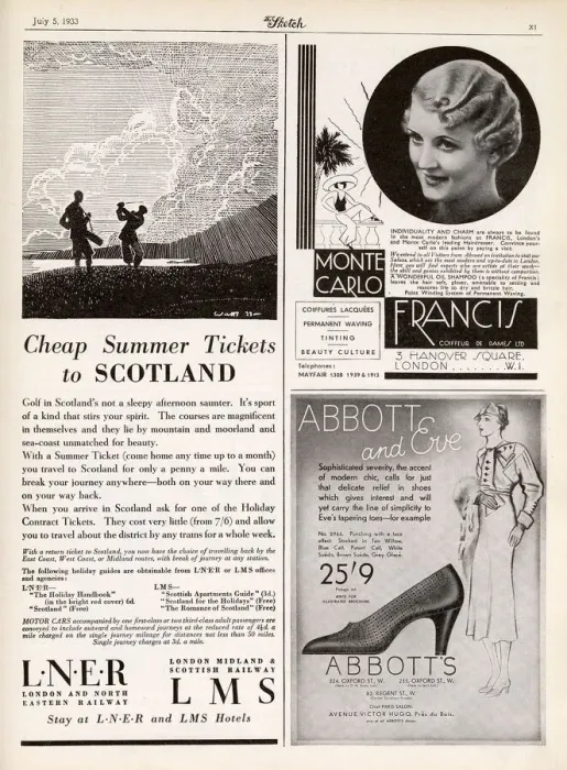Framed Print : Cheap summer tickets to Scotland, 1933