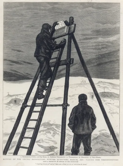 Framed Print : Checking the Thermometers at the Winter Quarters Framed Print : Checking the Thermometers at the Winter Quarters