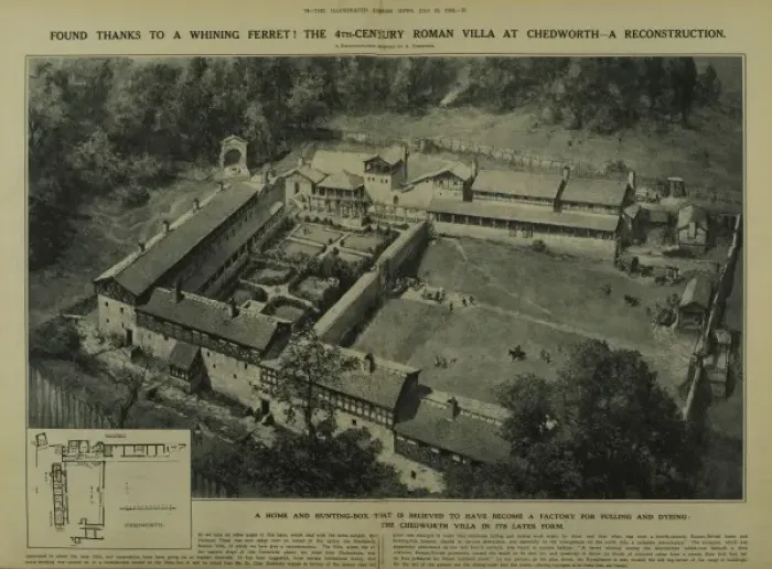Framed Print : Chedworth Roman villa - a reconstruction