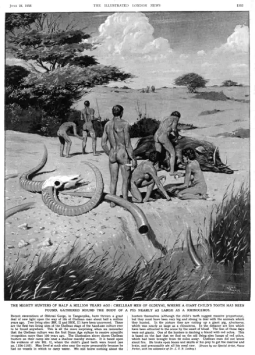 Framed Print : Chellean men of Olduvai Framed Print : Chellean men of Olduvai