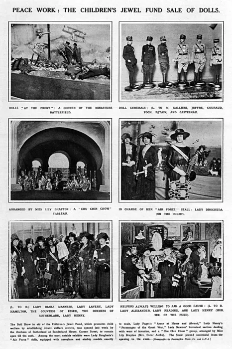 Framed Print : Childrens Jewel Fund Sale of Dolls, WW1 Framed Print : Childrens Jewel Fund Sale of Dolls, WW1