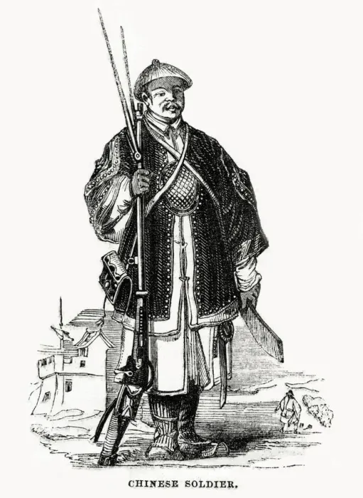 Framed Print : A Chinese Soldier. Date: 1842 Framed Print : A Chinese Soldier. Date: 1842