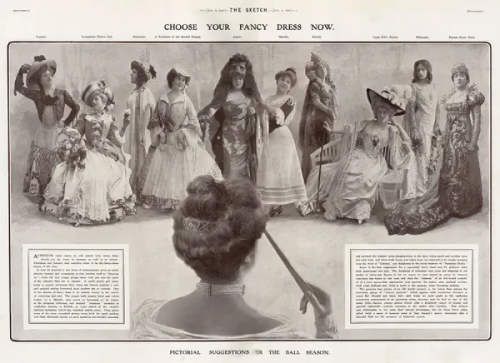 Framed Print : Choose Your Fancy Dress Now - suggestions for 1907 Framed Print : Choose Your Fancy Dress Now - suggestions for 1907