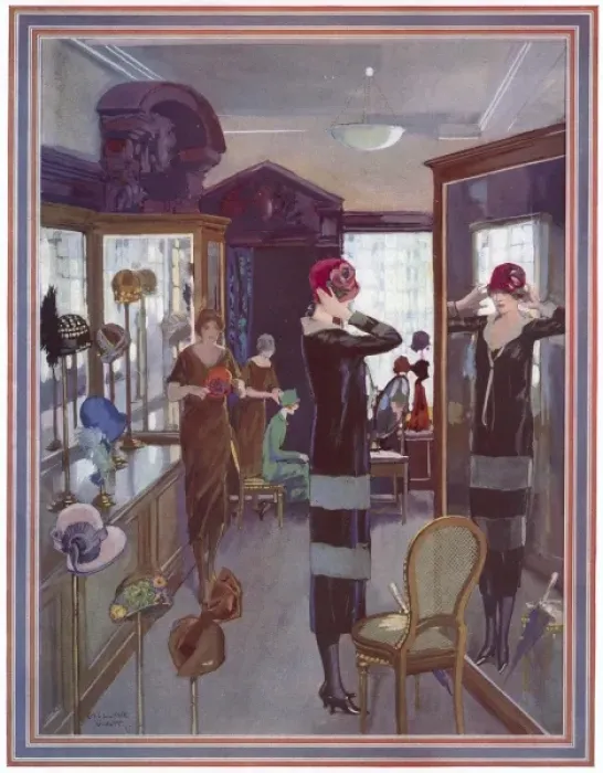 Framed Print : Choosing hats for the Spring, 1925 Framed Print : Choosing hats for the Spring, 1925