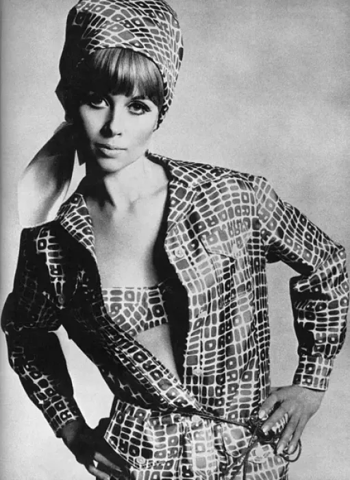 Framed Print : Christian Dior shirt dress and matching bikini, 1965 Framed Print : Christian Dior shirt dress and matching bikini, 1965