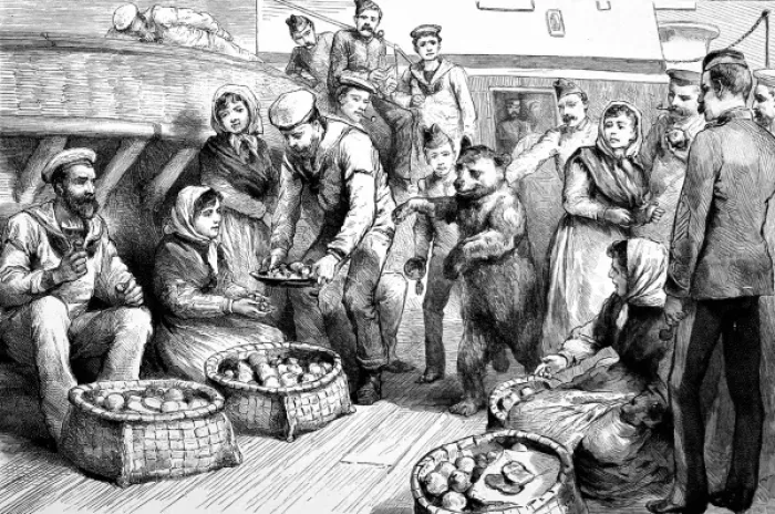Framed Print : Christmas on Board a British Battleship, 1894