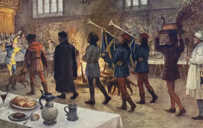 Framed Print : Christmas Feasting in reign of Henry VI Framed Print : Christmas Feasting in reign of Henry VI