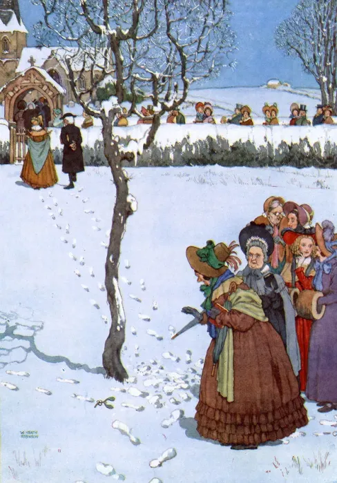 Framed Print : Christmas Scandal by William Heath Robinson