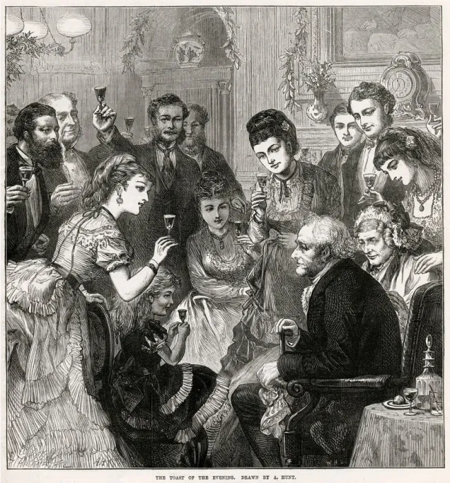 Framed Print : Christmas toast for the evening 1872 Framed Print : Christmas toast for the evening 1872
