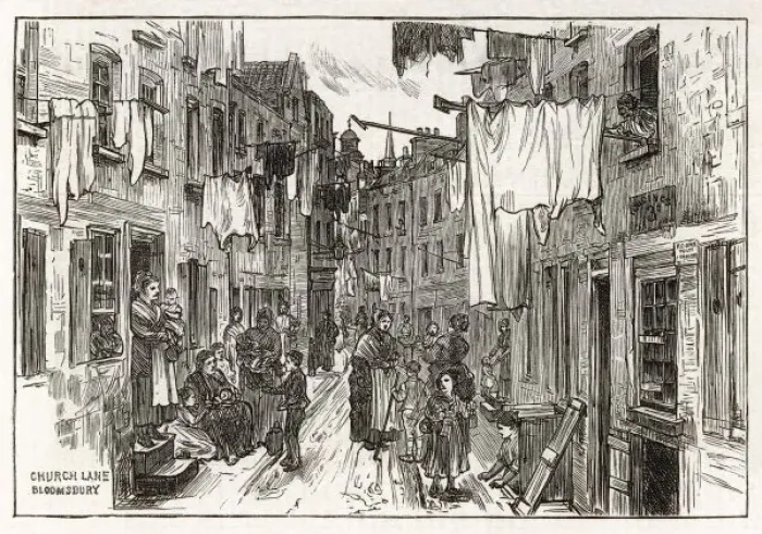 Framed Print : Church Lane / Slum / 1875 Framed Print : Church Lane / Slum / 1875