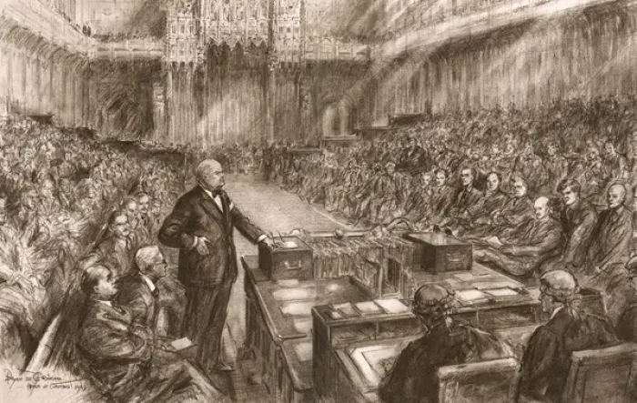 Framed Print : Churchill as Leader of the Opposition in House of Commons