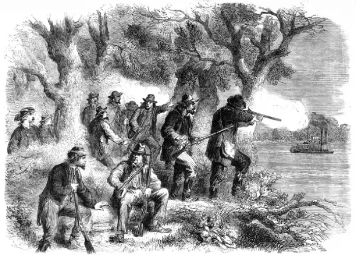 Framed Print : The Civil war in America: Jefferson Thompsons guerillas sho Framed Print : The Civil war in America: Jefferson Thompsons guerillas sho