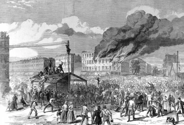 Framed Print : The Civil War in America. The riots in New York