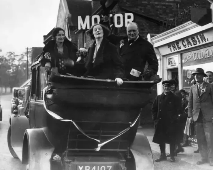 Framed Print : Clementine, Diana and Winston Churchill 1931 Framed Print : Clementine, Diana and Winston Churchill 1931