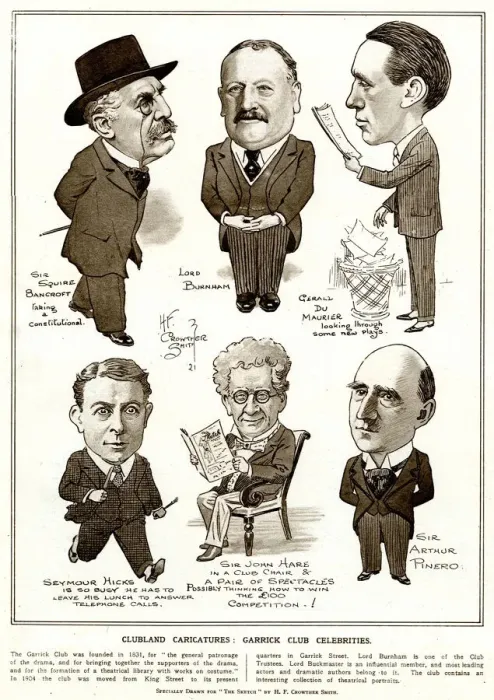 Framed Print : Clubland caricatures: Garrick Club celebrities Framed Print : Clubland caricatures: Garrick Club celebrities