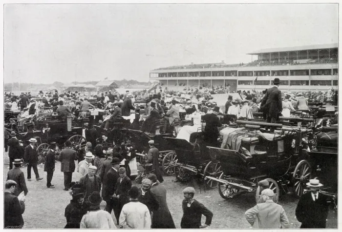 Framed Print : On the coaches, luncheon time. Date: June 1901