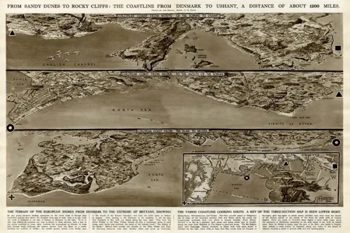 Framed Print : Coastline from Denmark to Ushant by G. H. Davis Framed Print : Coastline from Denmark to Ushant by G. H. Davis