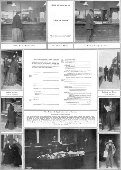 Framed Print : Collecting and applying for pensions at the post office Framed Print : Collecting and applying for pensions at the post office