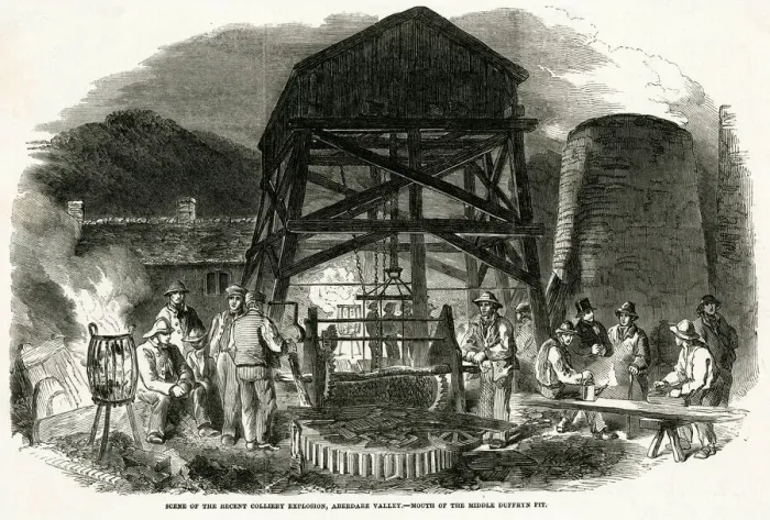 Framed Print : Colliery explosion, Duffryn pit 1852