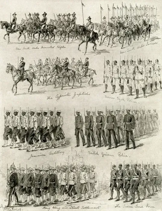 Framed Print : Colonial troops in the Queens Diamond Jubilee procession Framed Print : Colonial troops in the Queens Diamond Jubilee procession